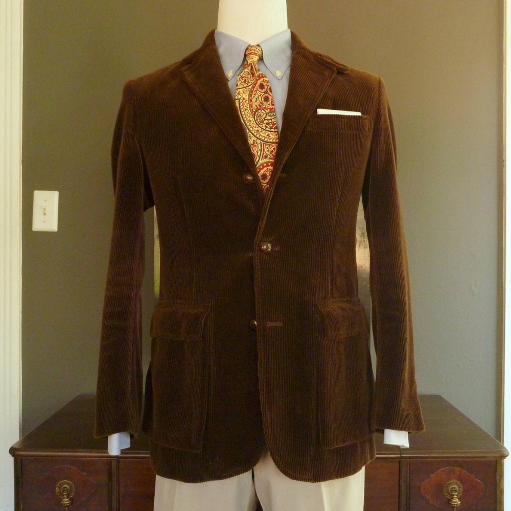 VINTAGE POLO RL Chocolate Brown CORDUROY Jacket